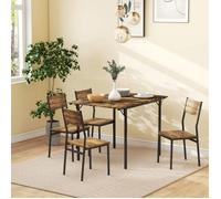 Table de salle à manger avec 2 rabats style industriel, extensible, table à abattant pour 2-4 personnes