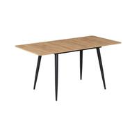 Vicco Table de salle à manger "Beaver", Chêne doré/Noir, 120-160 x 80 cm | extensible, pour une utilisation flexible comme table à manger ou de travail