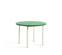 Table de Salle à Manger Bicolore Ø105 Ivoire/Vert Vert Menthe
