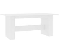 Table de salle à manger blanche, 180x90x76 cm. Grande table de cuisine, design moderne. Table rectangulaire en bois composite, avec une base large, pouvant accueillir 6 à 8 personnes. Idéale pour une