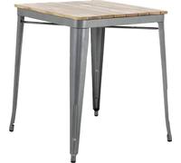 Table de salle à manger Bolero Bistro, plateau en bois de manguier ajouré, piètement en métal canon de fusil, 650 mm