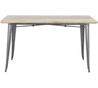 Table de salle à manger Bolero Bistro, plateau en bois de manguier, piètement en métal canon de fusil, 1450 mm