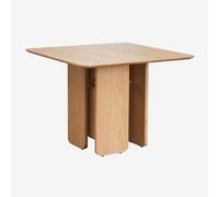 Table de salle à manger carrée 100x100 cm en MDF et placage de frêne Ginger NATUREL