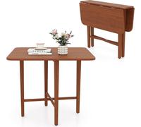 Table de salle à manger carrée pliante pour 2 à 4 personnes, en bois brun, gain de place