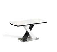 Table de salle à manger Chinto, 120-160 x 80 cm extensible, Noir/Blanc, Vicco 51275