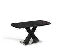 Vicco Table de Salle à Manger Chinto, Noir, 120x80cm Extensible, avec piètement en X et mécanisme d’Extension synchronisé