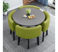 Table de salle à manger compacte 4 places carrée/ronde convertible 5 pièces avec chaises, idéale pour la cuisine, la salle à manger, la réception et les petites zones de conférence