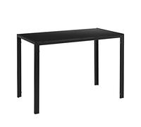 Table de Salle à Manger Design Meuble Minimaliste pour Cuisine Salon Plateau en Verre Pieds en Acier 105 x 60 x 75 cm Noir