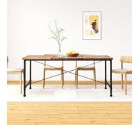Table de salle à manger en bois massif, aspect vieilli, 180 cm. Table extensible. Table ronde en bois