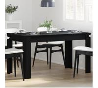 vidaXL Table de Salle à Manger/Table de Repas Chêne Noir, Table de Repas Jardin et terrasse, rectangulaire, Style Moderne, mobilier d'extérieur, Gain de Place pour Famille