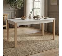 Table de salle à manger extensible 160-200 x 80 cm Bois Beige Gris Homestyle4u