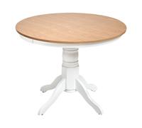 Table de Salle à Manger Extensible Bois de Frêne Ronde 100 cm Marron Clair Akron