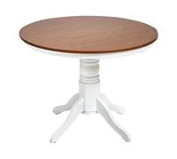 Table de Salle à Manger Extensible Bois de Frêne Ronde 100 cm Marron Foncé Akron