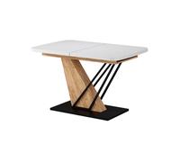 Vicco Table de Salle à Manger Fenaro, Blanc/Chêne doré, 120-160 x 80 cm | 2 pièces, extensible jusqu'à 160 cm avec rallonge intégrée