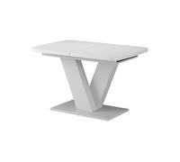 Vicco Table de Salle à Manger Fenaro, Blanc, 120-160 x 80 cm | extensible, avec rallonge synchronisée pour longueur de table variable