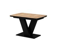 Vicco Table de Salle à Manger Fenaro, Chêne doré/Noir, 120-160 x 80 cm | extensible, avec rallonge synchronisée pour longueur de table variable