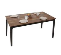Table de Salle à Manger HWC-M55, Table de Salle à Manger, Bois Massif HDF stratifié mélaminé 135x80cm, Aspect Bois de sheesham, Pieds foncés