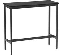 Table de salle à manger industrielle - structure en acier, 40 x 100 x 90 cm, montage facile, bois de chêne noir