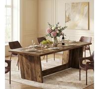 Table de salle à manger Lailang, 180 cm, table rectangulaire, style industriel, table en bois, pour 6 à 8 personnes, grande table de salle à manger, dimensions : 180 x 80 cm