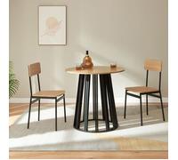 Table de salle à manger Lensuu 76 x 80 cm noir effet chêne