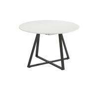 Vicco Table de Salle à Manger Loyd, Blanc/Noir, 120-160 x 120 cm | extensible, avec fonction d’extension pour un ajustement flexible de la taille de la table