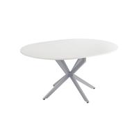 Table de salle à manger Loyd, 120x76.5cm extensible, Blanc/Gris, Vicco 51778