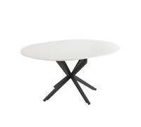 Table de salle à manger Loyd, 120x76.5cm extensible, Blanc/Noir, Vicco 51776