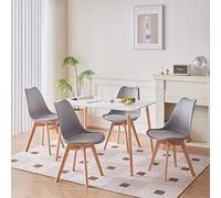 Table de Salle à Manger Moderne et 4 Chaises - Ensemble Rectangle de Cuisine Avec Bureau et Chaises Gris - Structure Splicing