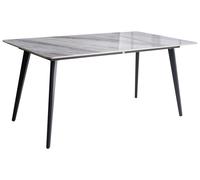 Table de Salle à Manger Moderne Plateau en Pierre Aggloméré Intérieur Extérieur