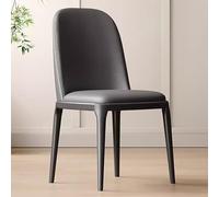 Table de salle à manger moderne pour cuisine, dessus en cuir synthétique avec pieds en métal robustes (marron, noir) - Design contemporain pour une décoration d'intérieur élégante