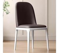 Table de salle à manger moderne pour cuisine, dessus en cuir synthétique avec pieds en métal robustes (marron/noir) - Design élégant et durable pour les espaces contemporains