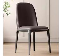 Table de salle à manger moderne pour cuisine, dessus en cuir synthétique et pieds en métal robustes (marron et noir) - Élégant, durable, mobilier contemporain pour décoration d'intérieur
