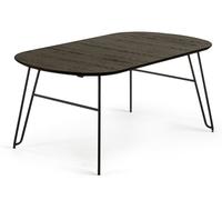 Table de salle à manger Norfort ovale noire 170/320 x 100 cm