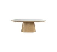ALMIRA - Table repas ovale Chêne L180 Beige