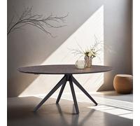 Table de salle à manger ovale 200cm bois marron noir 6 à 8 personnes Homestyle4u