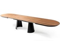 Table de salle à manger ovale Table de cuisine à rallonges design en bois brun