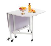 Table de salle à manger pliable avec 6 roulettes - Petite table de salle à manger pliable - Capacité de charge de 100 kg - Grand plateau de table de 120 x 80 cm - Pour petites pièces, salle à manger