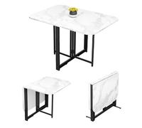Table de salle à manger pliable pour économiser de l'espace - Table console portable pliante sur roulettes - Table de cuisine extensible avec ailes pliantes - Idéale pour les petites