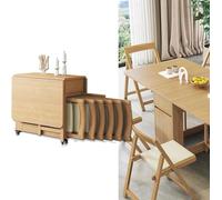 Table de salle à manger pliante avec 4 chaises extensibles pour petit espace cuisine ou salon
