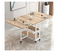 Table de salle à manger pliante portable sur roulettes pour 2 à 6 personnes Table console de cuisine et salle à manger avec 2 étagères Sto Idéal pour les petits