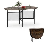 Table de salle à manger pliante pour 6 à 8 personnes, design ovale peu encombrant