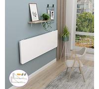 Table de salle à manger pour enfants, table de salle à manger en bois blanc, table de travail pliable murale et console de cuisine élégante, motif cactus (33x24 in / 85 x 60 cm) - Parfaite pour les