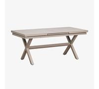Table de salle à manger rectangulaire extensible en aluminium Karena Moka Brown 180 - 240 x 90 cm