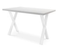 Table De Salle à Manger Rectangulaire Extensible - Grande Table De Style Moderne Avec Pieds Métalliques Blanc - 120 à 220 Cm - Compacte - Blanc