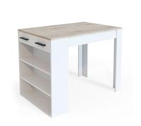 table de salle à manger Repose, 67x100cm, Sonoma/Blanc, Vicco 32864