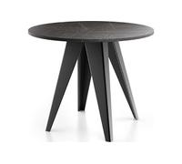 WFL GROUP Table De Salle à Manger Ronde De Style Industriel - Moderne - Extensible De 90 Cm à 130 Cm - Pieds Métalliques Noirs - Compact pour Petite Cuisine Ou Salon - Mabre Noir
