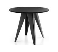 Table De Salle à Manger Ronde De Style Industriel - Moderne - Extensible De 90 Cm à 130 Cm - Pieds Métalliques Noirs - Compact Pour Petite Cuisine Ou