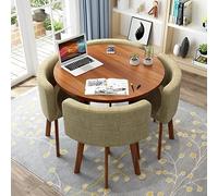 Table de salle à manger ronde moderne avec 4 chaises - Solution compacte de 80 cm pour cuisine et salon, idéale pour les petits bureaux, salles de conférence, meubles élégants et fonctionnels