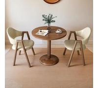 Table de salle à manger ronde moderne du milieu du siècle pour 2 personnes - Petite table ronde avec pieds en métal pour bureau, salle à manger, café, salon de beauté - Design polyvalent