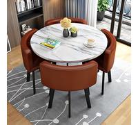Table de salle à manger ronde pour 4 personnes avec chaises, table et chaises en marbre, table et chaises pour bureau, ensemble table et chaises rondes, table basse et chaises combinées pour balcon